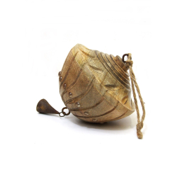 Zawieszka bombka z dzwoneczkiem drewniana XL